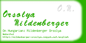 orsolya mildenberger business card